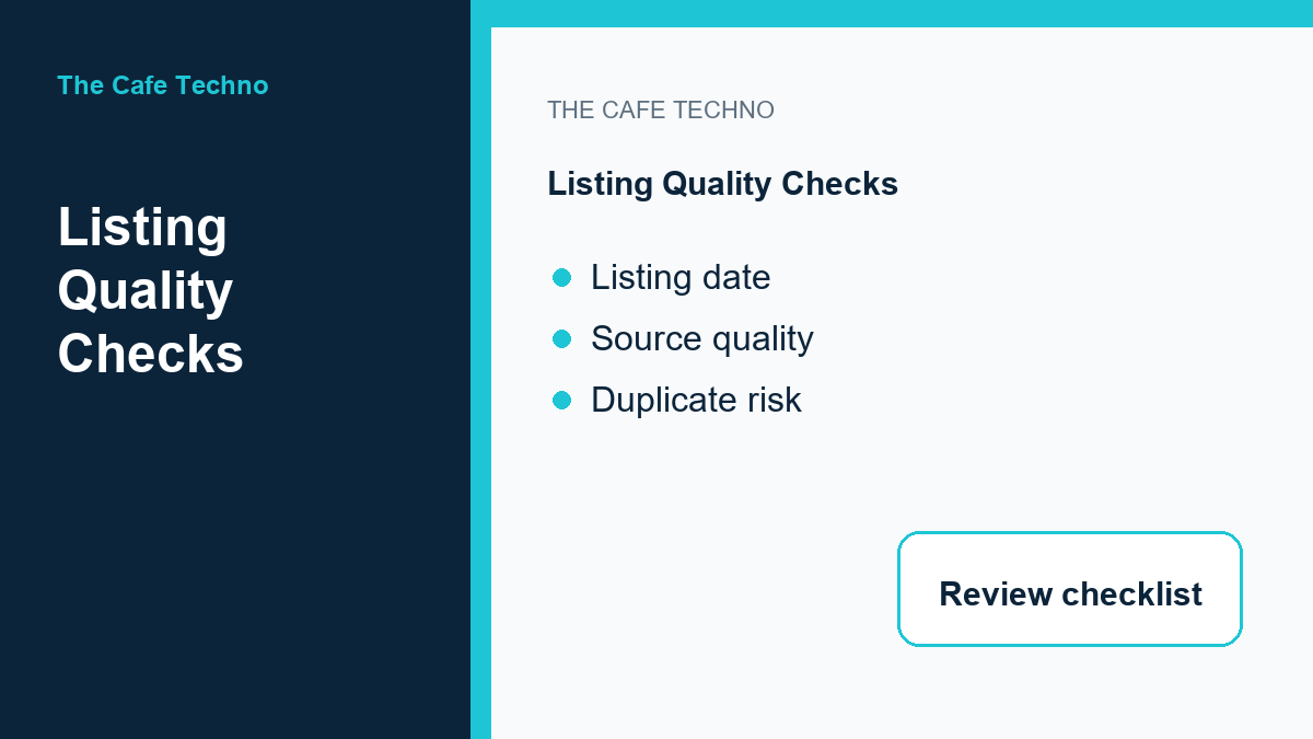 Checklist for evaluating business listing quality and freshness