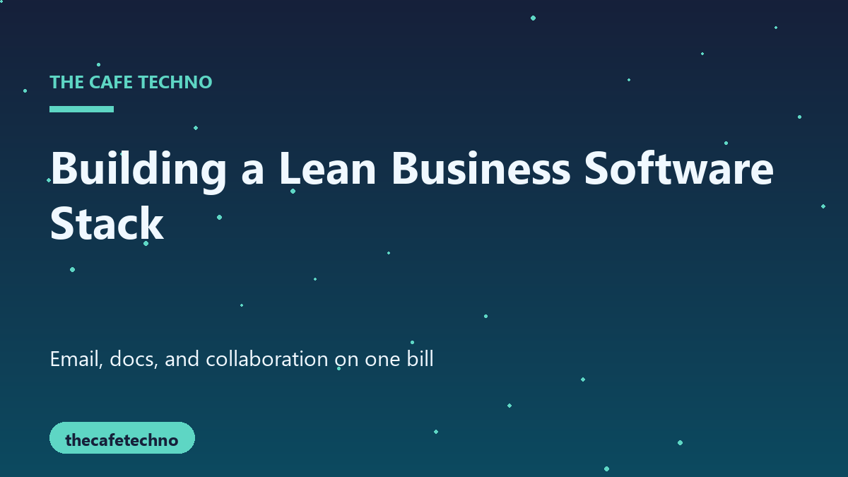 Illustration of a lean business software stack with email, documents, and collaboration on one bill